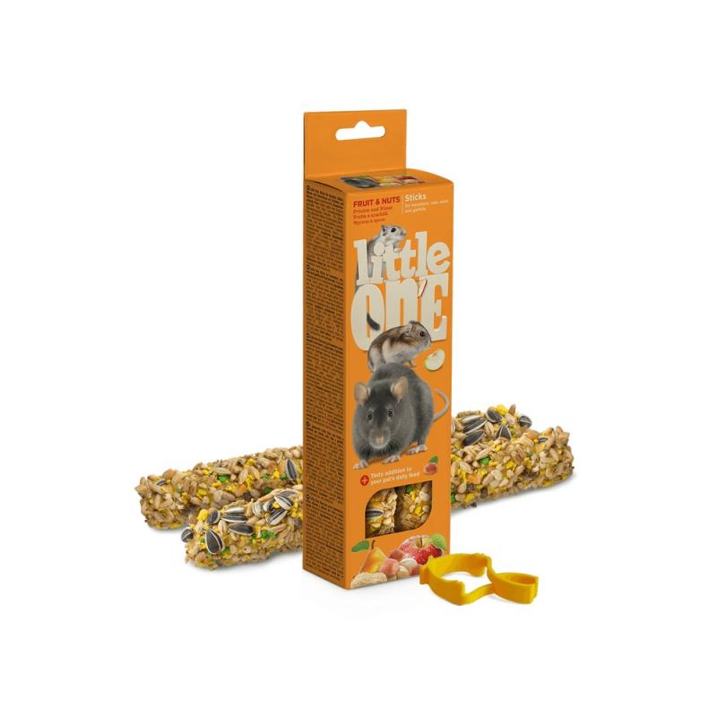 LITTLE ONE Палочки "Little One" (Литтл Ван) с фруктами и орехами для хомяков, крыс, мышей и песчанок 2х60 г