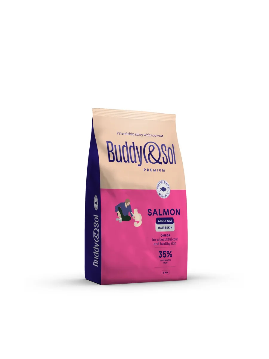 Buddy&Sol Сухой корм для кошек красивая кожа и шерсть с курицей 8кг
