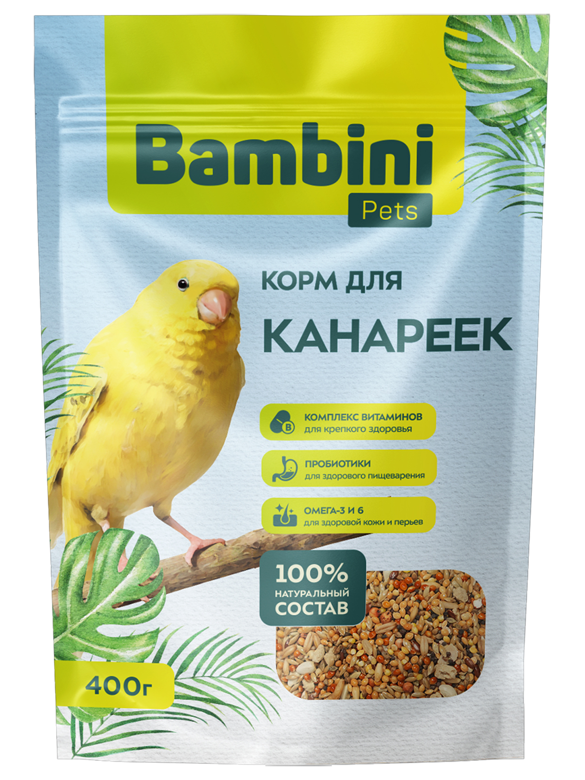 Корм Bambini Pets для канареек, 400 г
