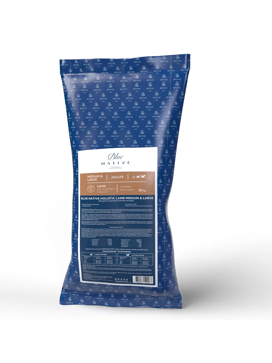 Blue Native Blue native Сухой корм для собак средних и крупных пород с ягненком 10 кг