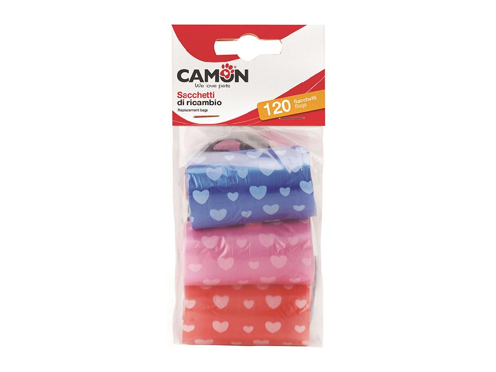 Гигиенические пакеты для выгула собак Camon, 6 рулонов по 20 мешков, цветные
