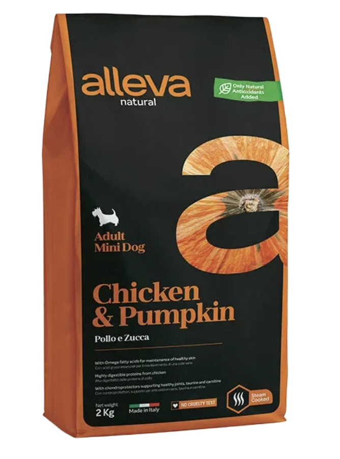 Alleva Natural Корм для взрослых собак Аллева Натурал с курицей и тыквой. Мини 2 кг 8002754002066