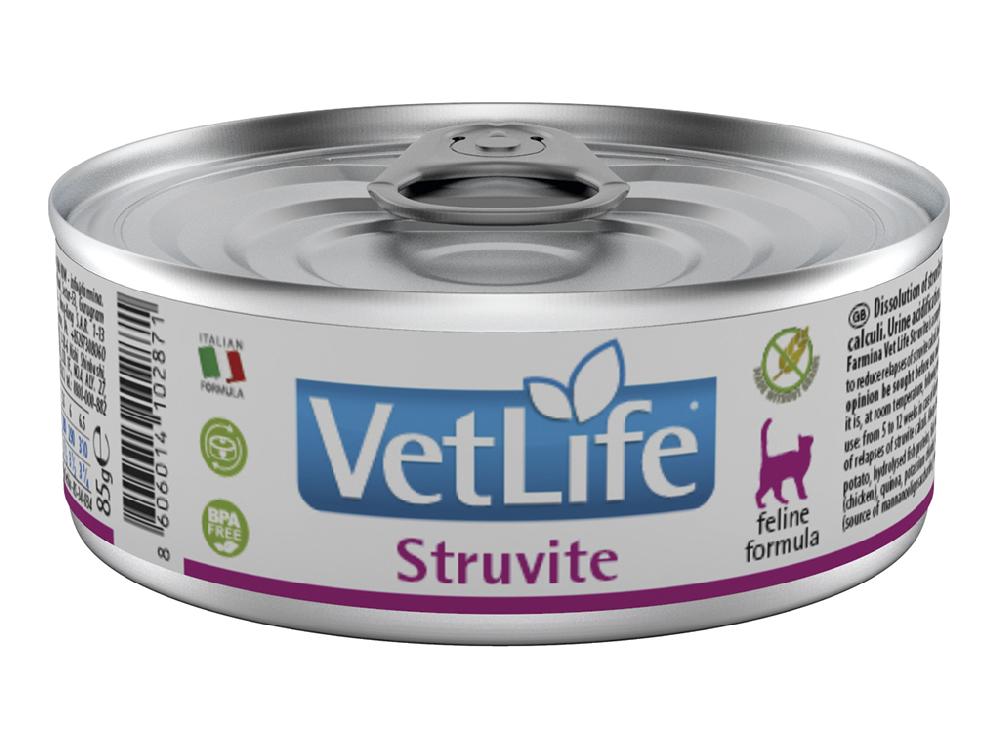 FARMINA Влажный корм для кошек Farmina Vet life Struvite, при мочекаменной болезни, ветеринарная диета, лечебный, 85гр