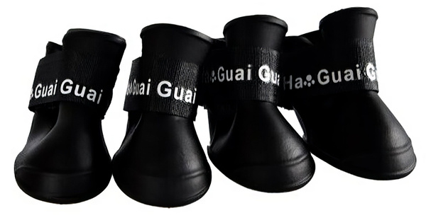 HOMEPET 4,3 см х 3,3 см размер S сапожки для собак черные PVC