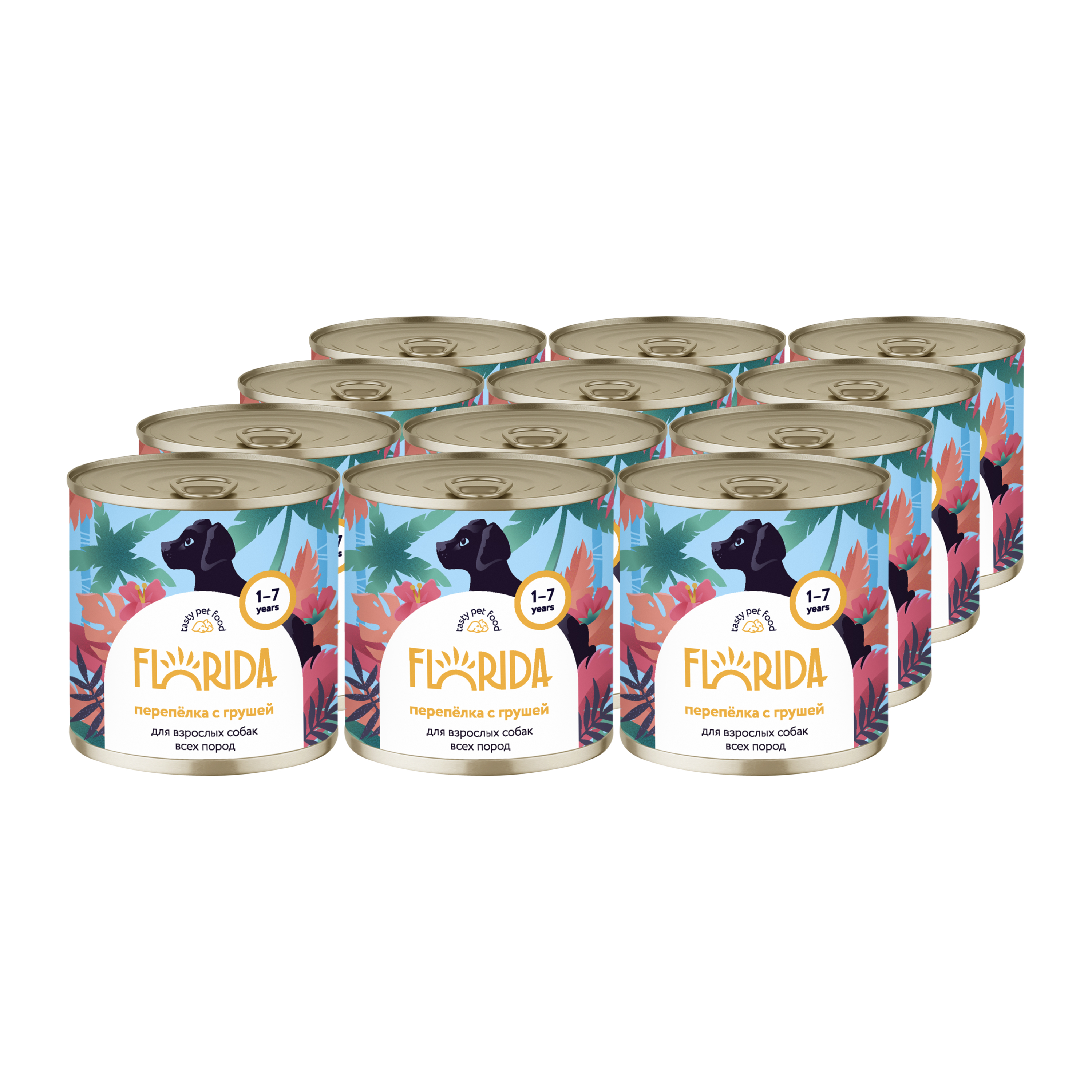 Florida Влажный корм для собак с перепелкой и грушей 240гр-12шт