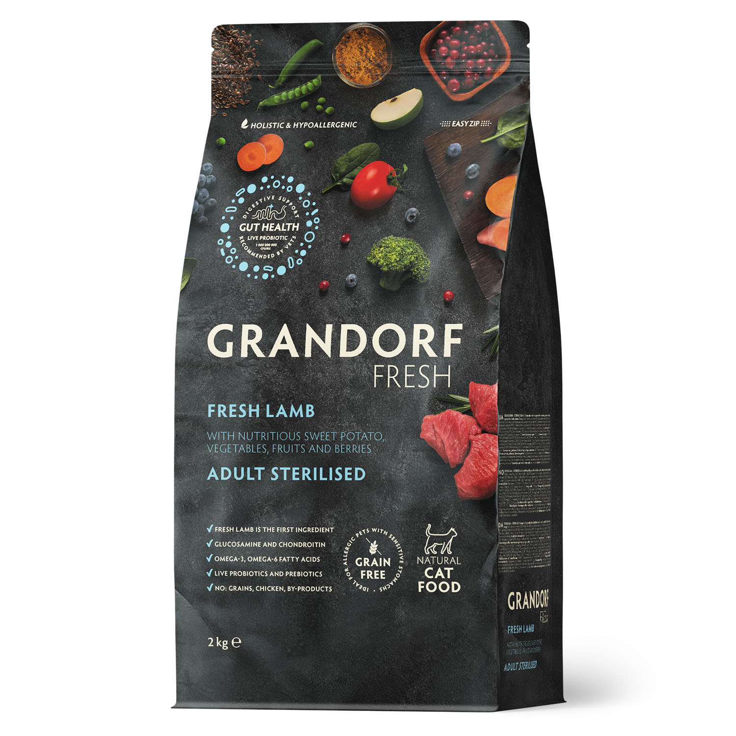 Grandorf Fresh Grandorf Сухой беззерновой корм для стерилизованных кошек с ягненком 2кг 5407007852628