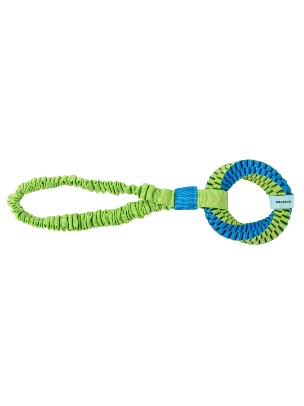 Игрушка-перетяжка Mr.Kranch для собак Плетеное кольцо-спираль на резинке диаметр 12 см голубая