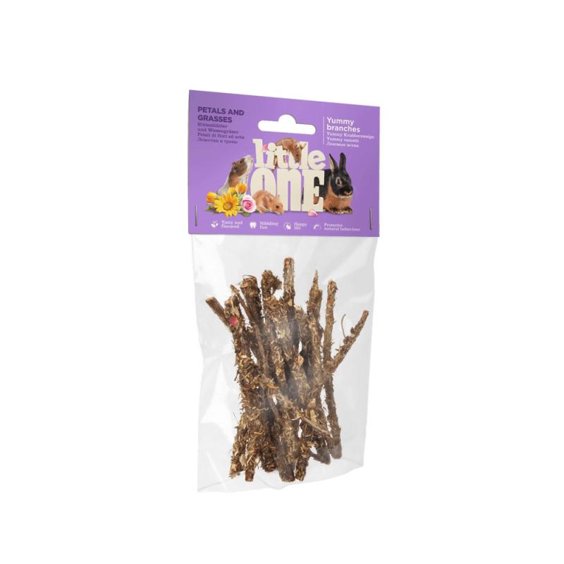 LITTLE ONE Лакомые ветви Little One c лепестками и травами для всех видов грызунов, 35 г