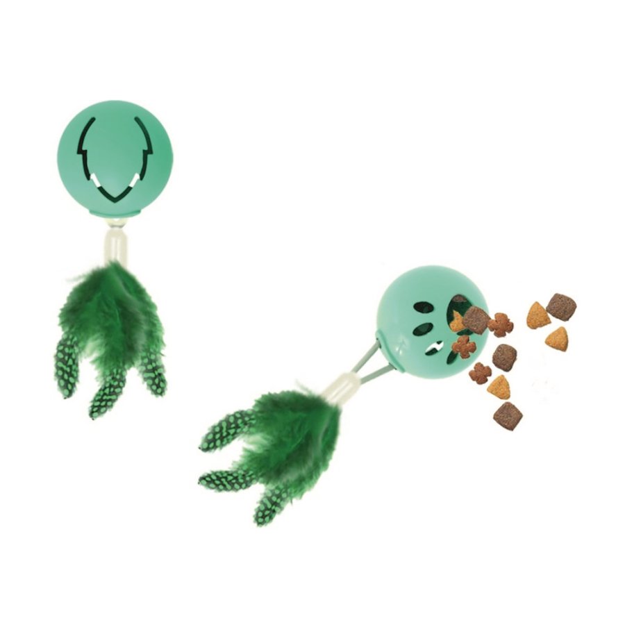 MPets M-PETS Игрушка для кошек с дозатором для угощений Листочек с кошачьей мятой