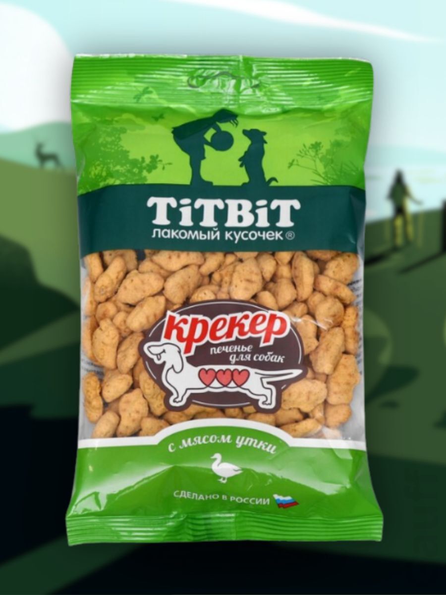 TiTBiT Лакомство Печенье Крекер с мясом утки 100 гр 4690538013830