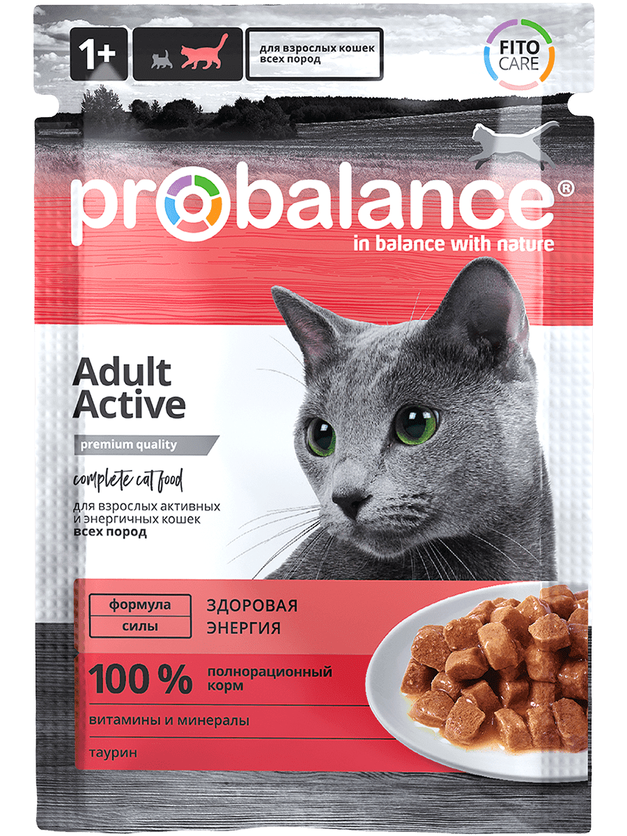 ProBalance Active Влажный корм для активных кошек, 85 г