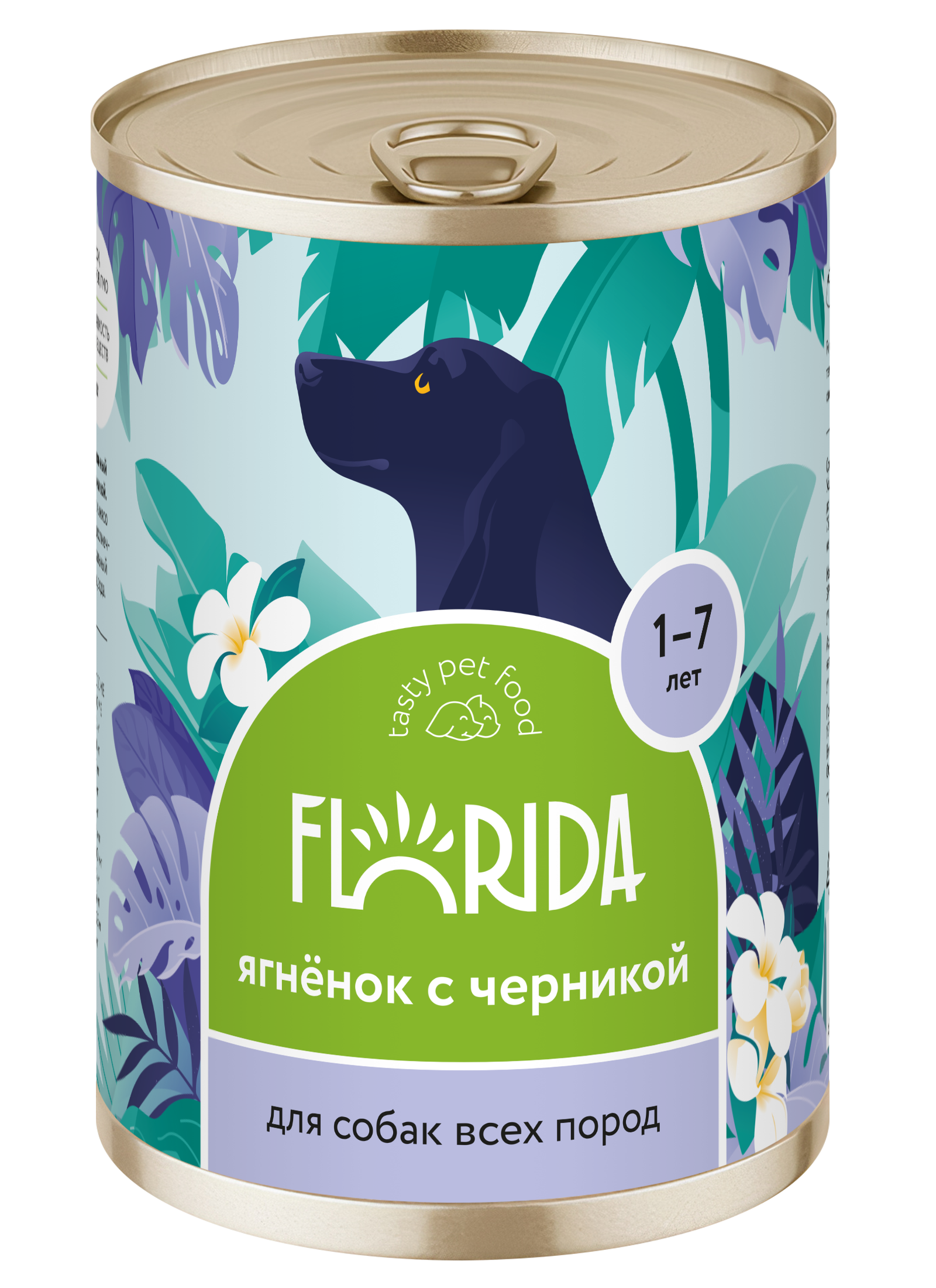 Florida Влажный корм для собак с ягненком и черникой 400гр-1шт 4607625759656