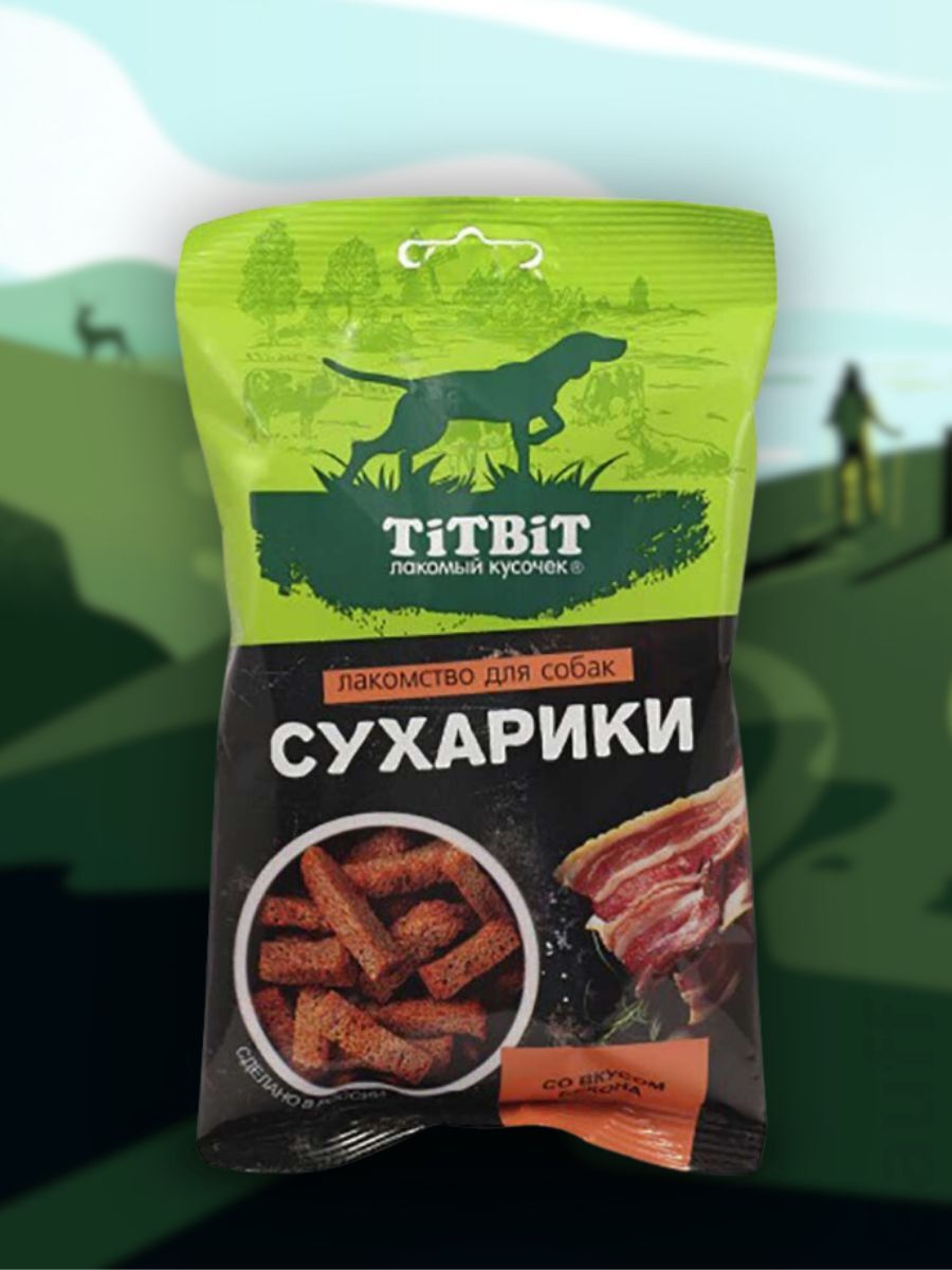 TiTBiT Лакомство Сухарики со вкусом бекона 55 гр 4690538025659