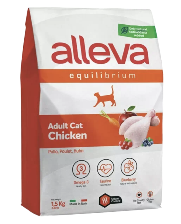 Alleva Сухой низкозерновой корм для кошек с курицей 5 кг 8002754103022