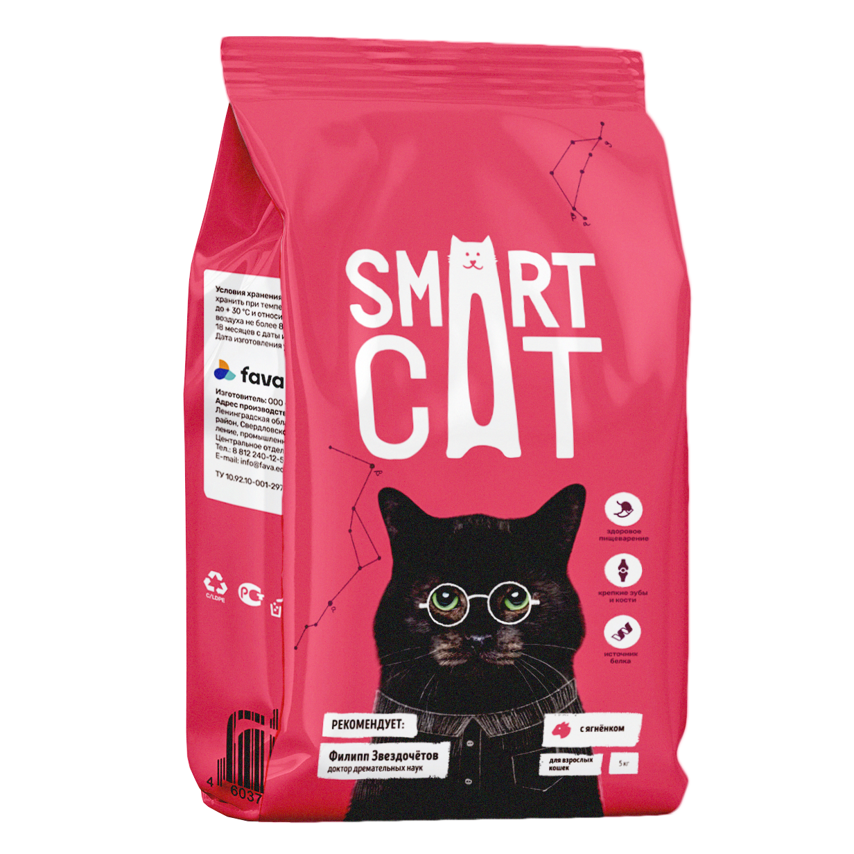 Smart Cat Сухой корм для кошек с ягненком 5 кг 4640201671645 4603763289086