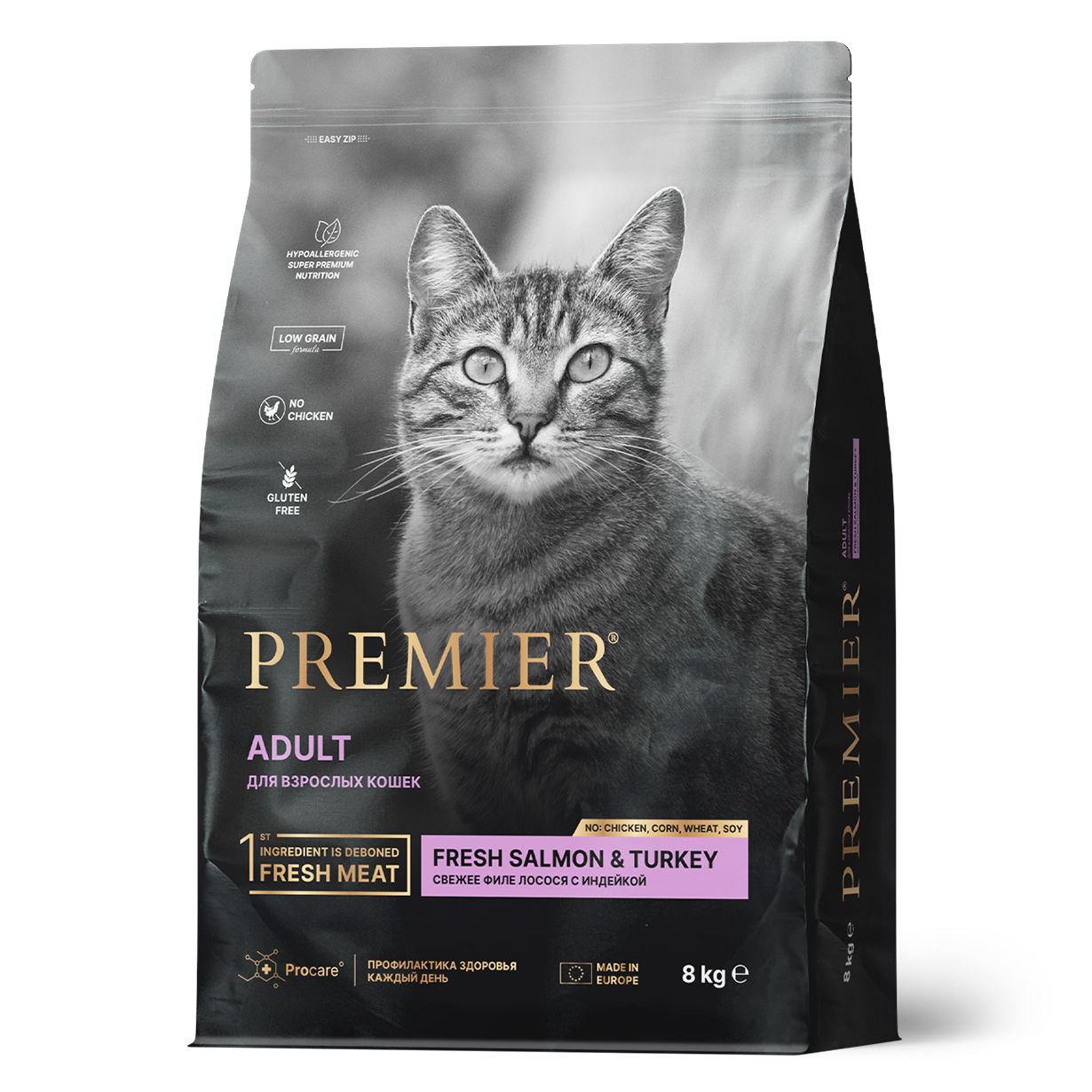 Premier Сухой корм для кошек с лососем и индейкой 8 кг 5407007852376