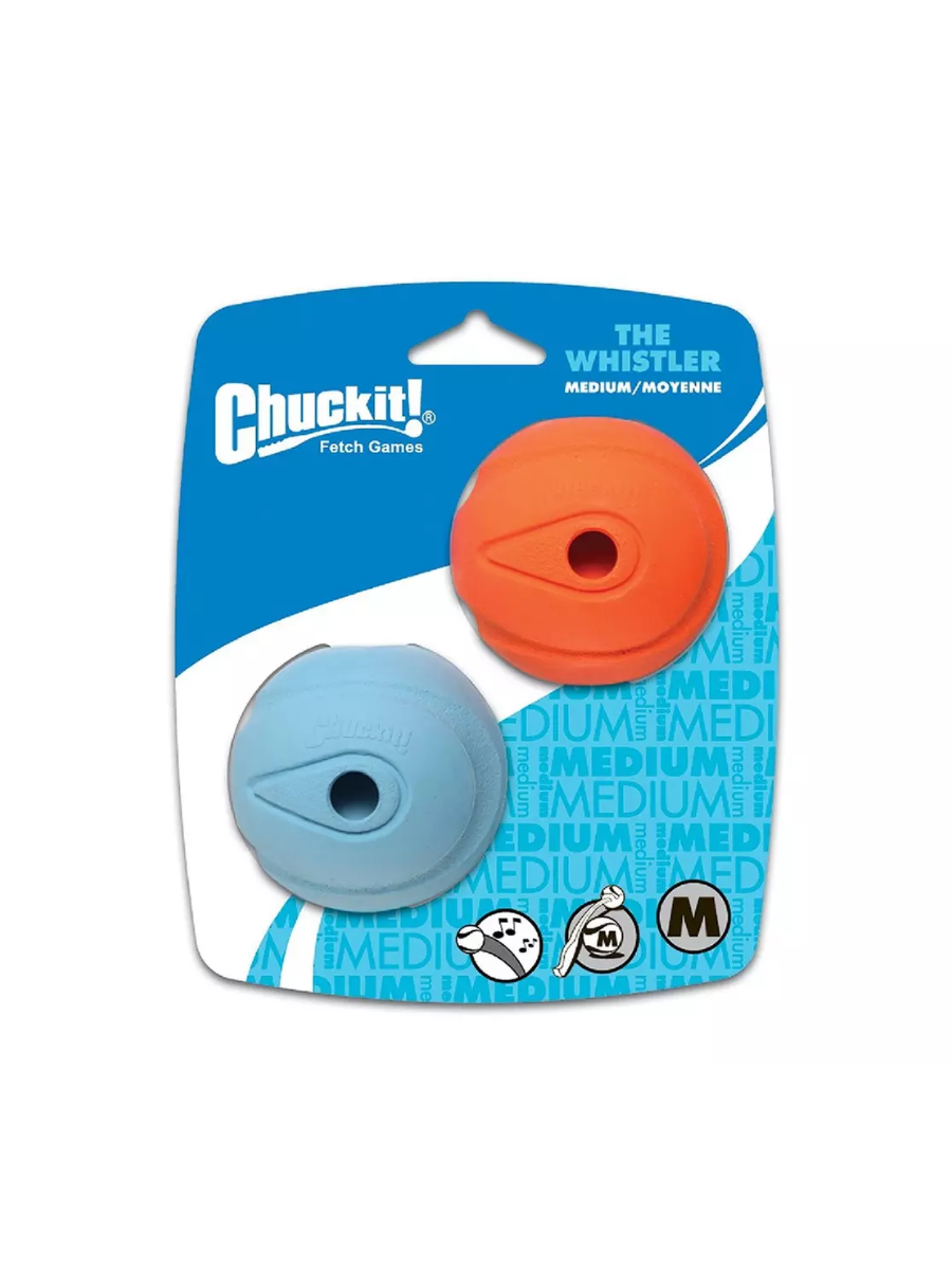 CHUCKIT! THE WHISTLER SMALL 2-PACK Игрушка для собак свистящий мяч, 2шт