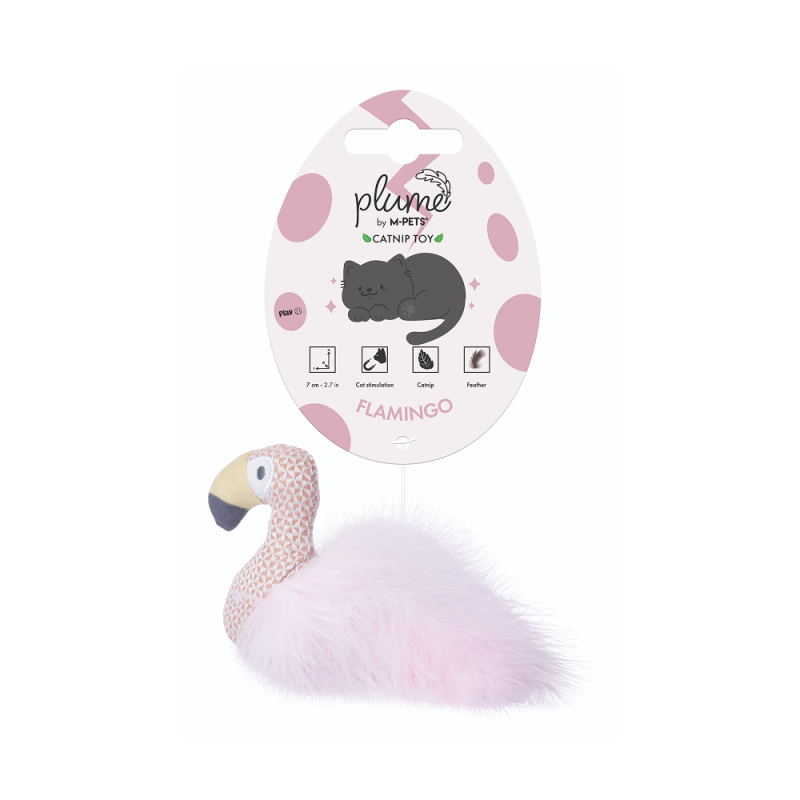 Игрушка для кошек с кошачьей мятой PLUME Фламинго 7х8х3см, Mpets 20647099