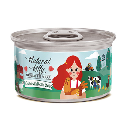 Корм влажный Pettric Natural Kitty / Курица с уткой в бульоне /Chicken with duck in broth 80 г
