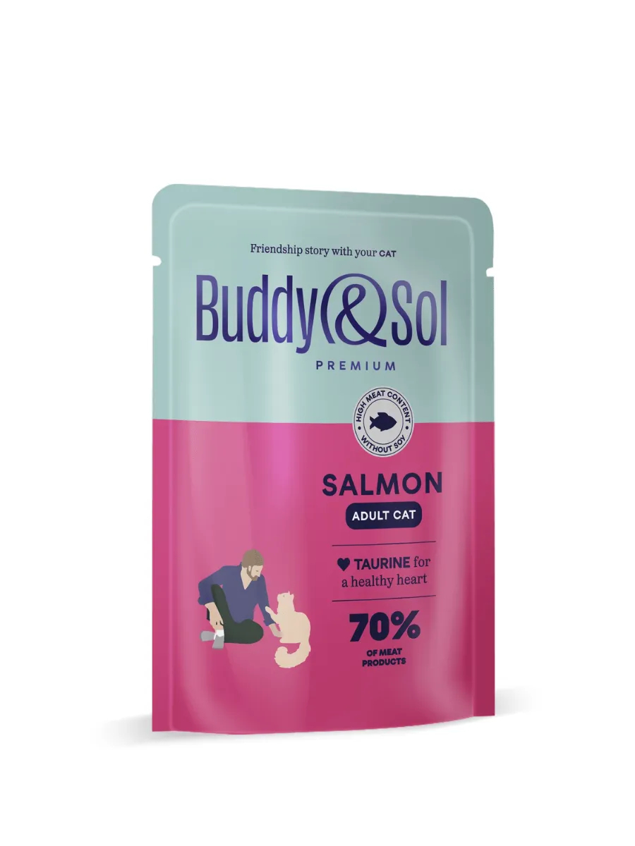 Buddy&Sol Влажный корм для кошек с рыбой в соусе 85г