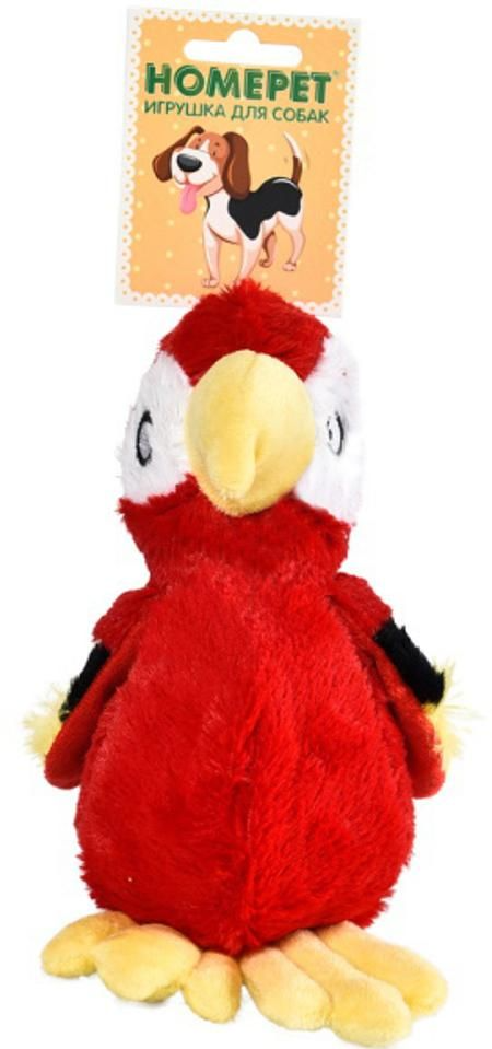 Игрушка для собак "Homepet" попугай с пищалкой и шуршащим эффектом плюш 18 см х 18 см