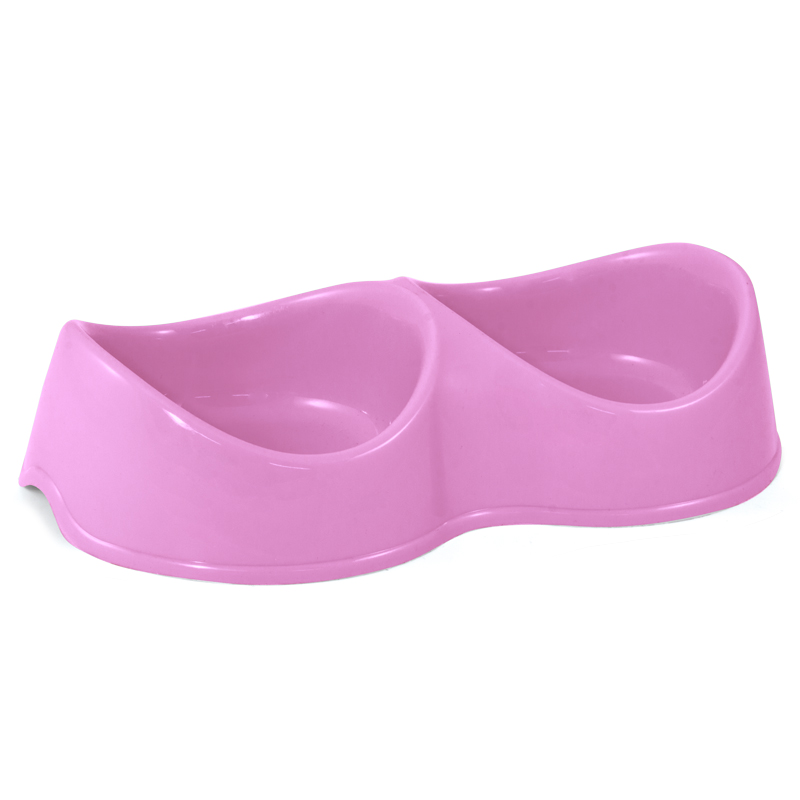 Gamma Миска пластиковая двойная "Бисквит", сиреневая, 2*0,2л