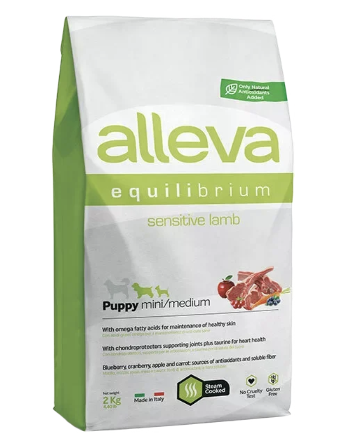 Alleva Сухой корм Sensitive для мелких щенков с ягненком 5 кг 8002754102964