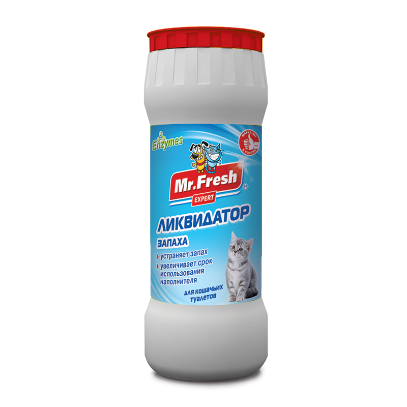 Mr.Fresh Expert Ликвидатор запаха 2в1  для кошачьих туалетов, порошок, 500 г