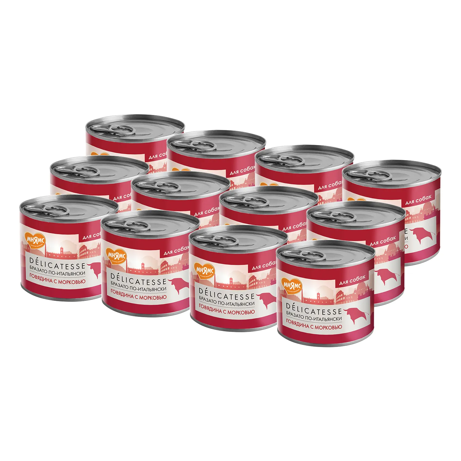 Мнямс консервы для собак (говядина с морковью) 200 гр 12 шт