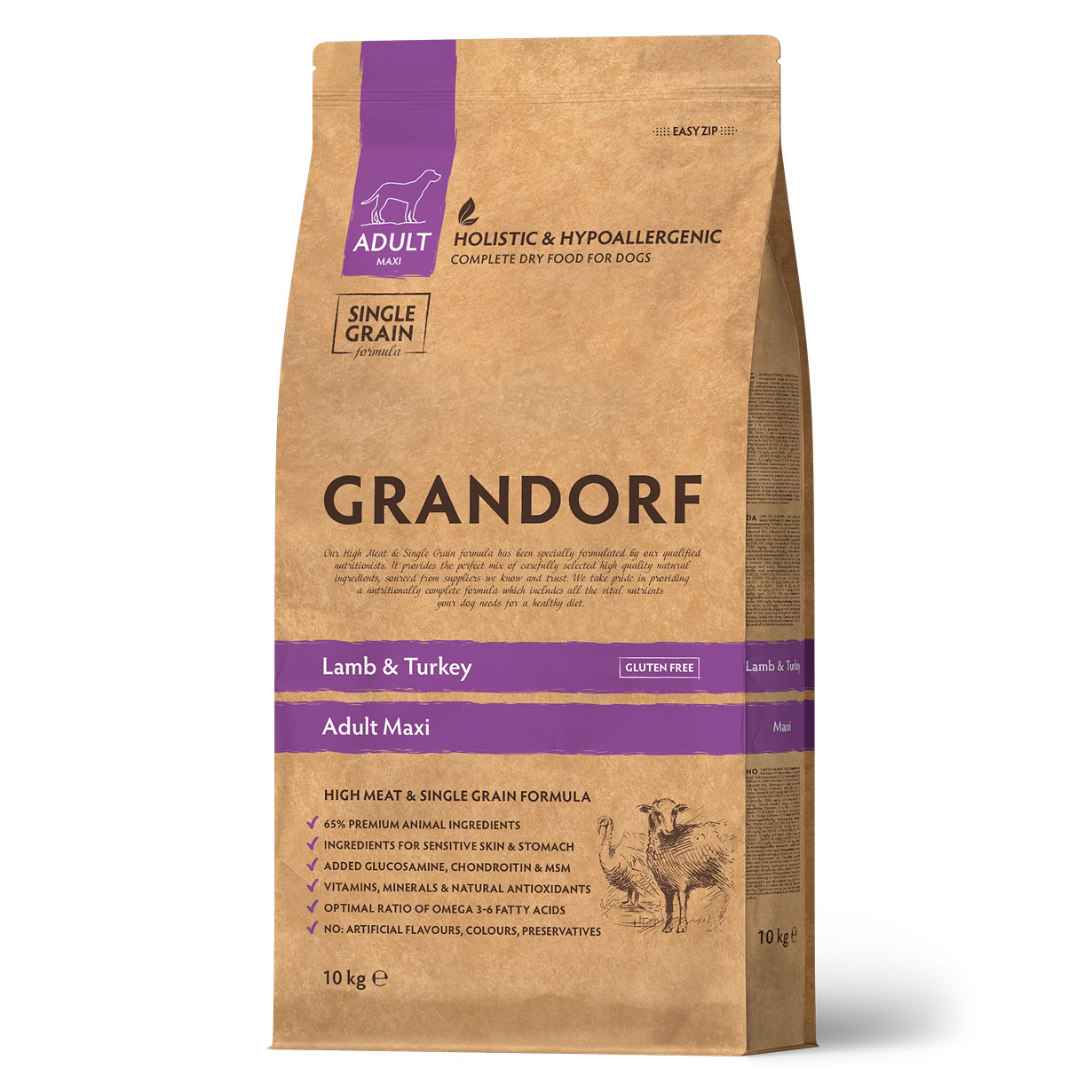 Grandorf Сухой корм для крупных собак с ягнёнком и индейкой 10 кг 5407007850990