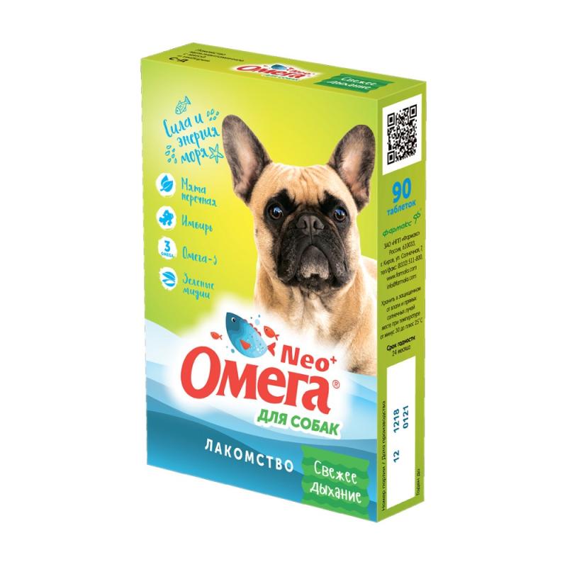 Омега Neo+ Лакомство Свежее дыхание 90 таб. по 0,5г 4607029076335