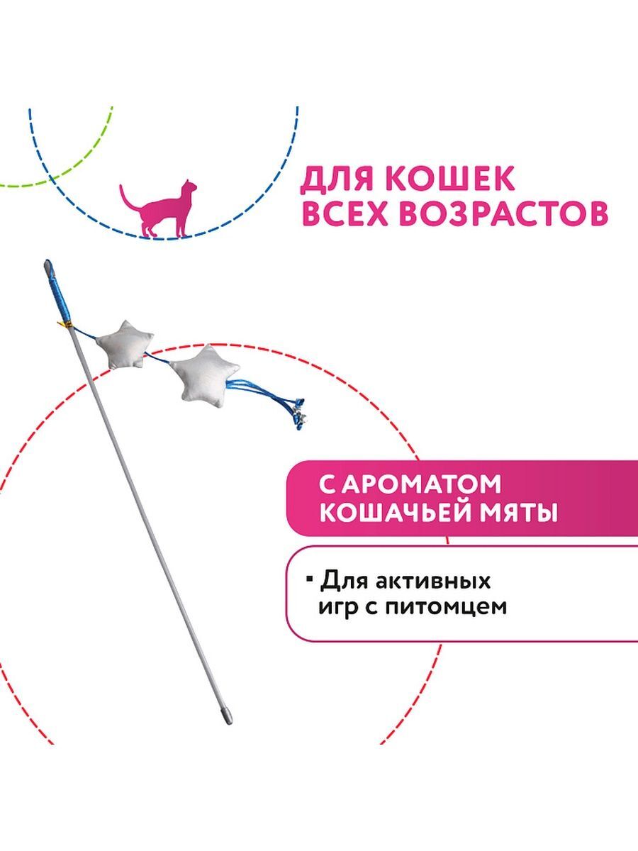 MPG brands Игрушка Petpark для кошек Дразнилка со звёздочками с кошачьей мятой