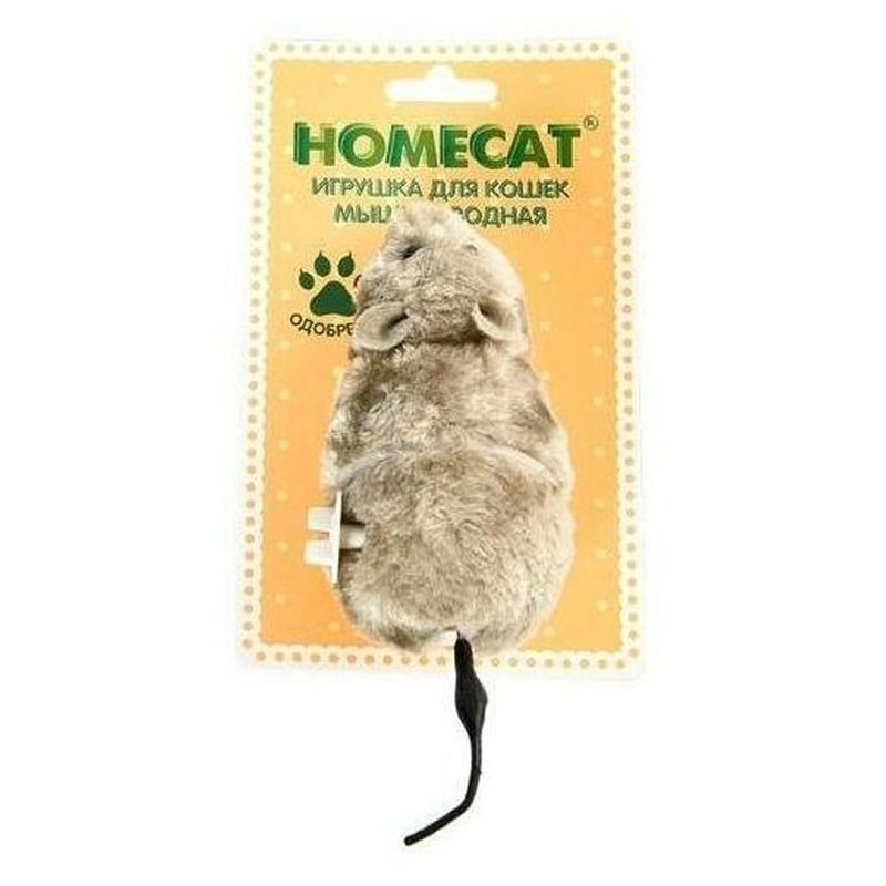 HOMECAT  Игрушка для кошек мышь заводная, 7 х 15 см