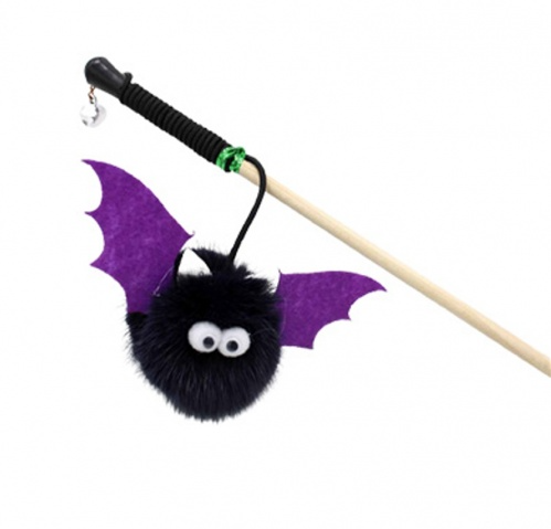 GoSi  Игрушка  махалка-удочка для кошек "Летучая мышь Виктор, натуральная норка" 50см