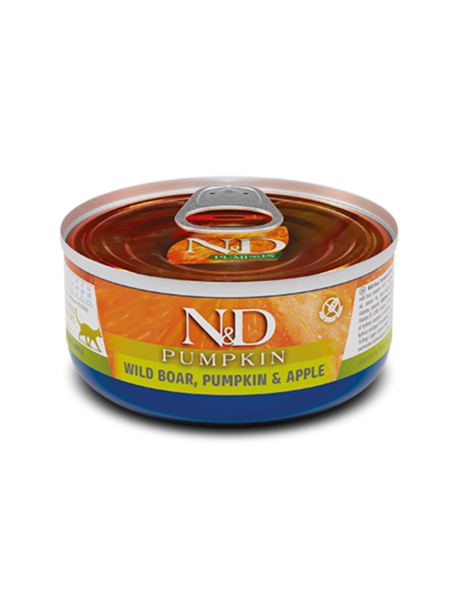 FARMINA Влажный корм для кошек N&D Pumpkin, кабан, тыква и яблоко, 70 гр