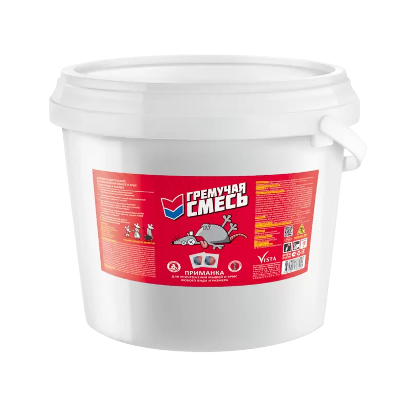 Гремучая смесь, приманка для уничтожения мышей и крыс, микс тесто-брикеты, 10 кг
