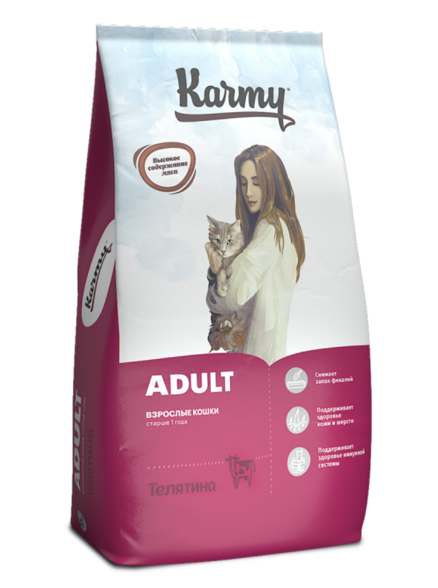 KARMY Сухой корм для кошек с телятиной 400 гр
