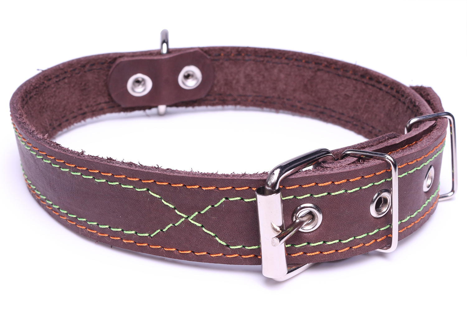 Ошейник кожаный LionPets без подклада б/у, с кольцом, ширина 30 мм AN-76 в асс.