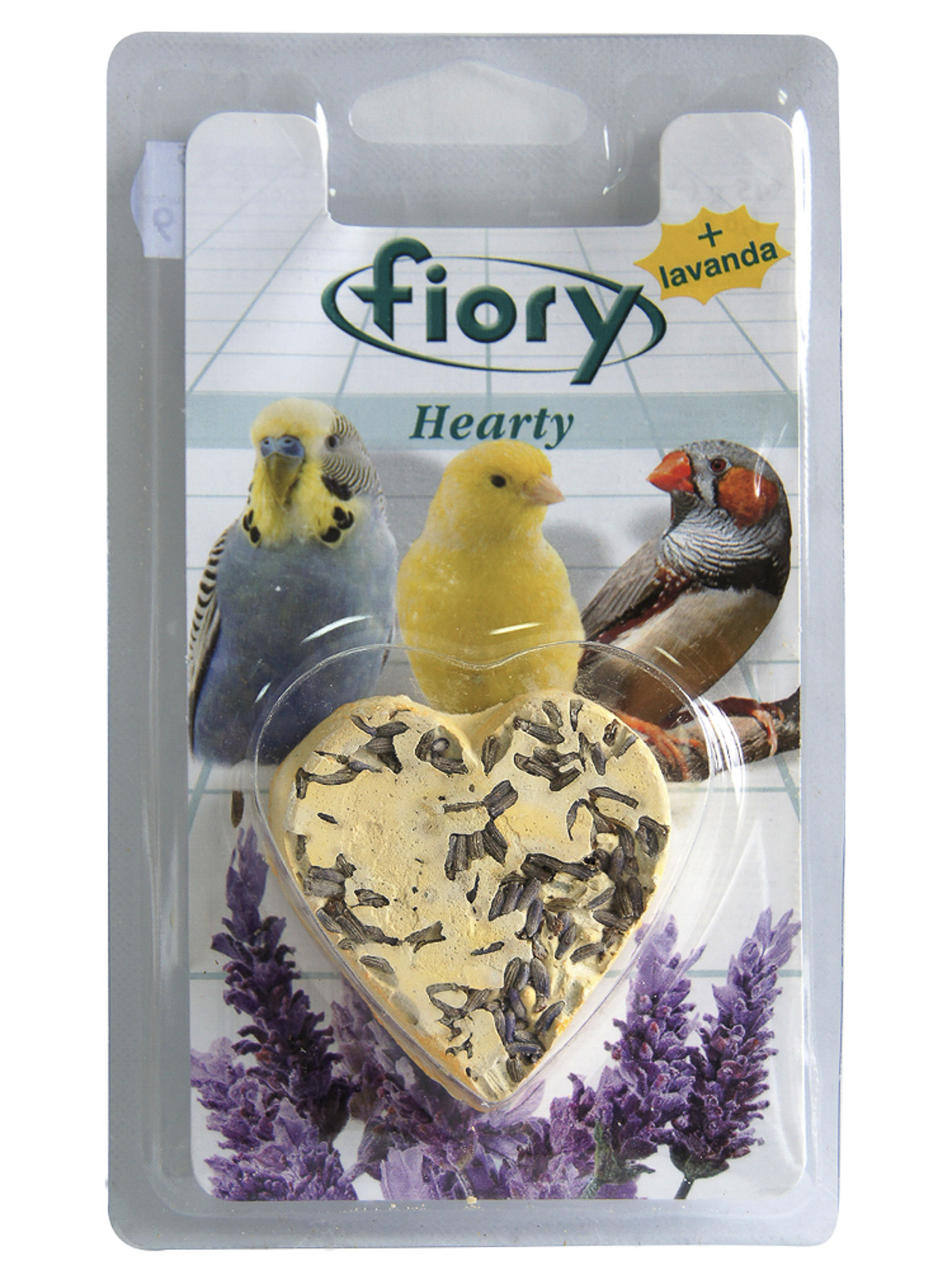 Био-камень Fiory Hearty Big для птиц в форме сердца, с лавандой 100 г