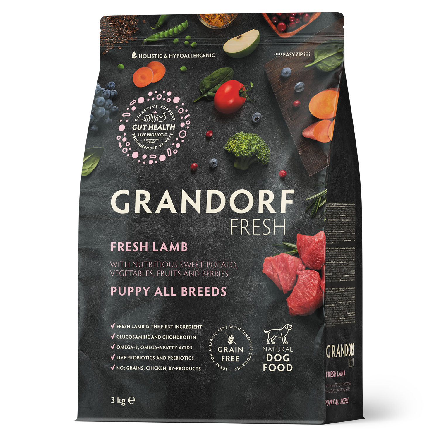 Grandorf Fresh Grandorf Сухой беззерновой корм для щенков с ягненком 3 кг 5407007852758