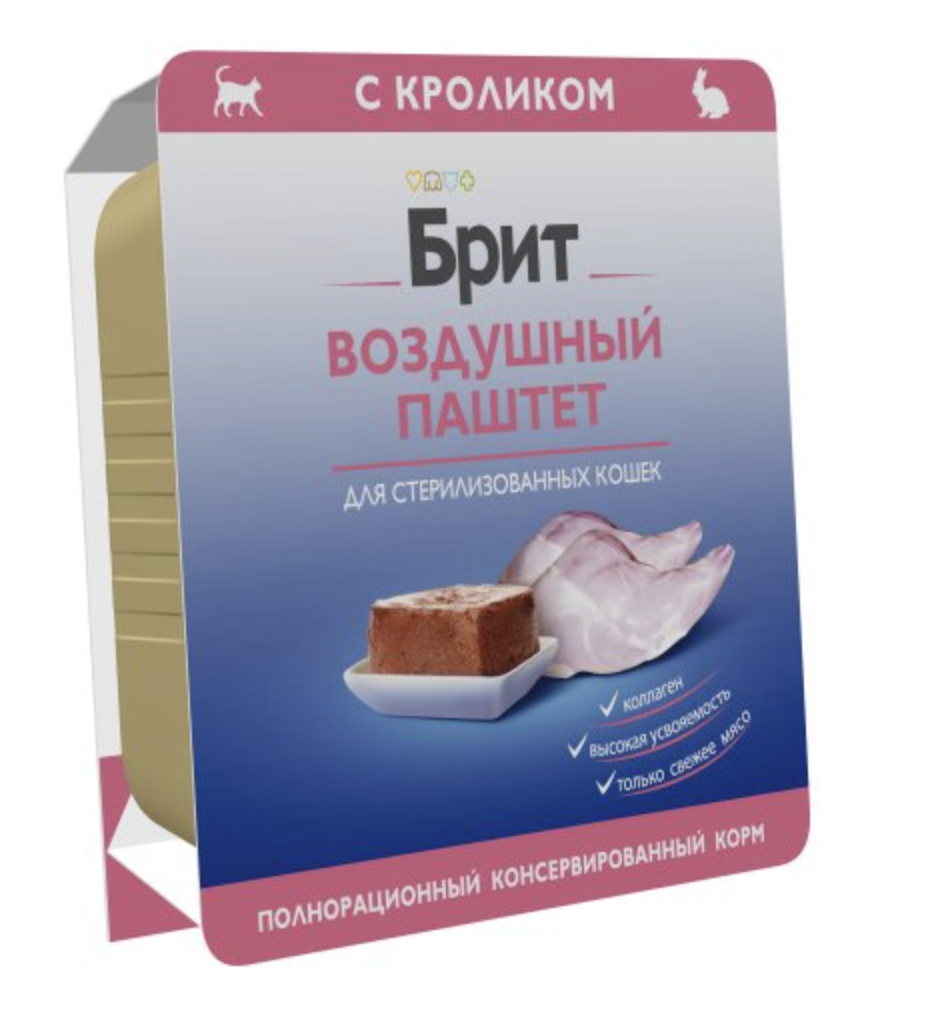 Brit Брит Воздушный паштет для стерилизованных кошек, кролик, 100 гр 5060887