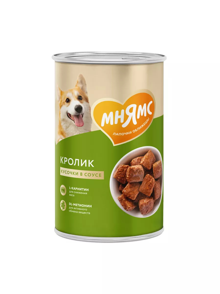 Мнямс Влажный корм в соусе с кроликом 12шт по 400гр