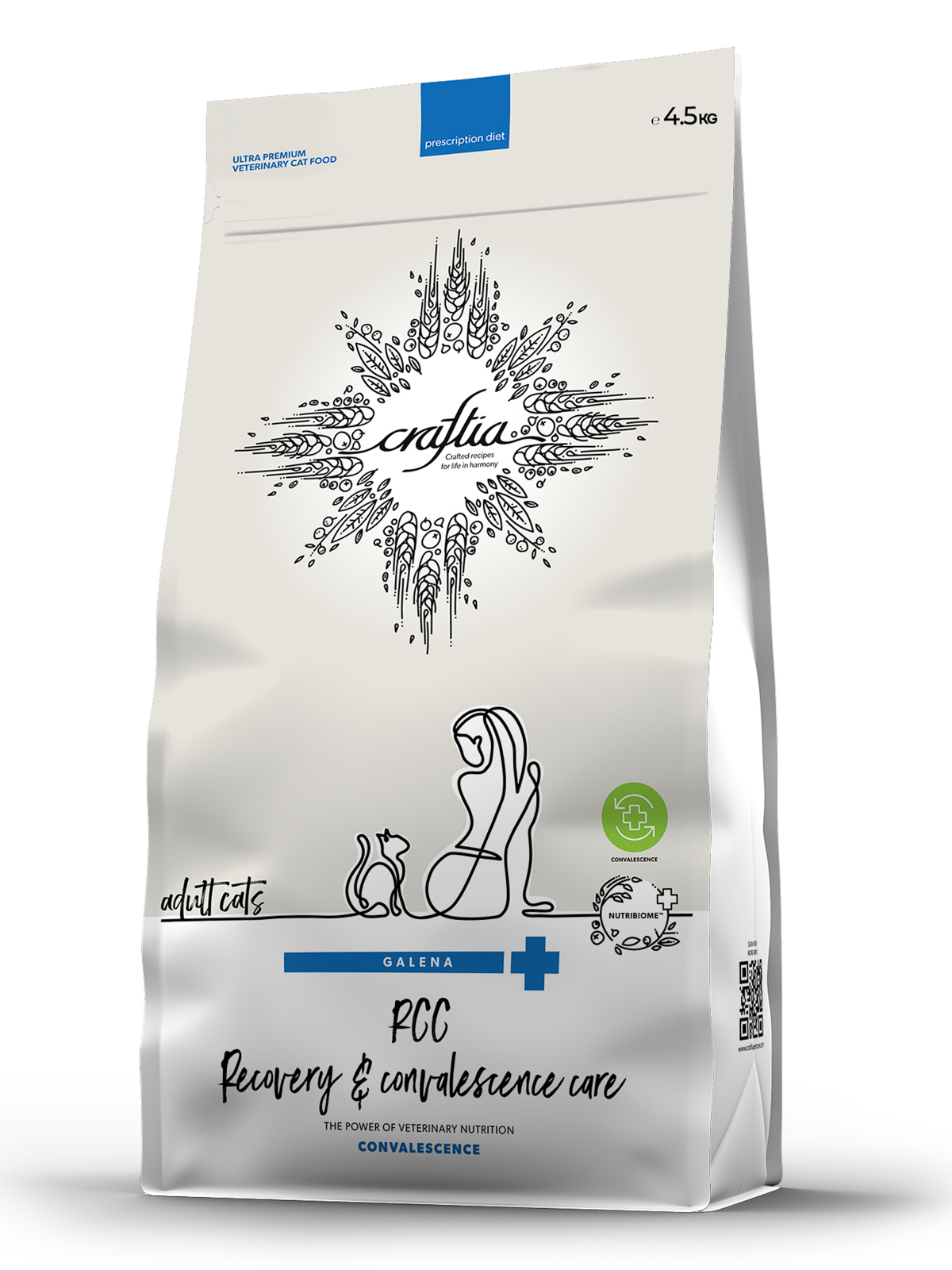 Ветеринарная диета CRAFTIA GALENA CAT RECOVERY&CONVALESCENCE CARE Рекавери энд Конвалесенс д/кошек поддерж. в период восстановления/реабилитации 4,5кг