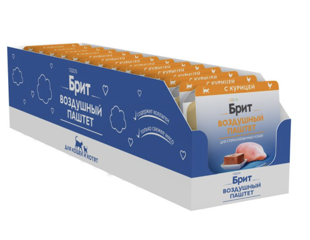Brit Паштет с курицей для стерилизованных кошек 100 грамм 14 шт