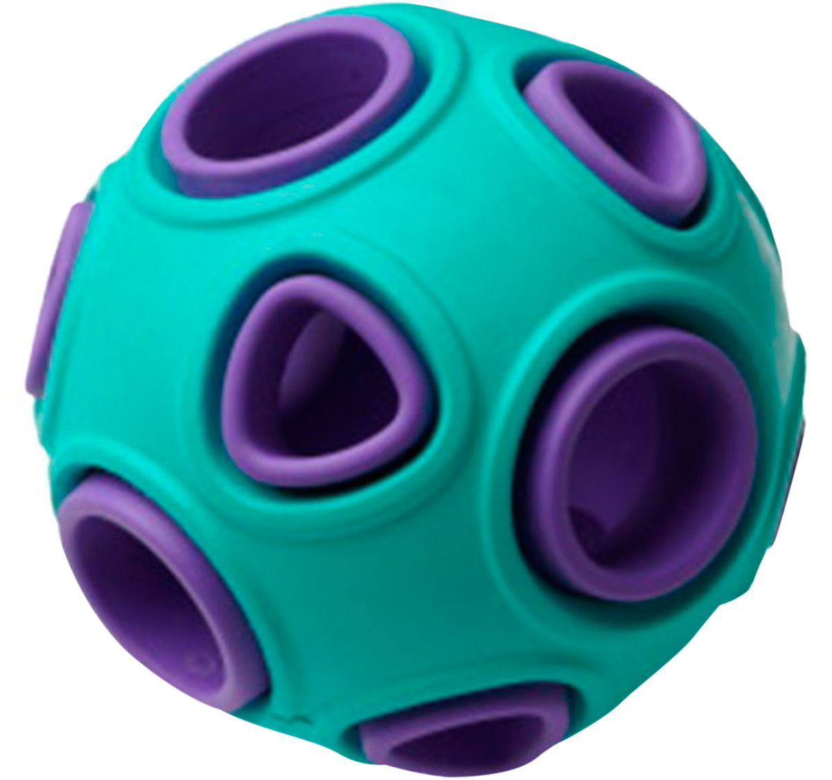 Игрушка для собак "HomePet Silver Series" мяч бирюзово-фиолетовый каучук Ф 7,5 см