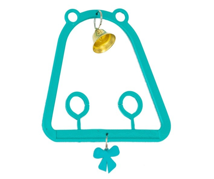 Качели для птиц с подвесом "HOMEPET"  бирюзовые, 9,5 см х 9,5 см