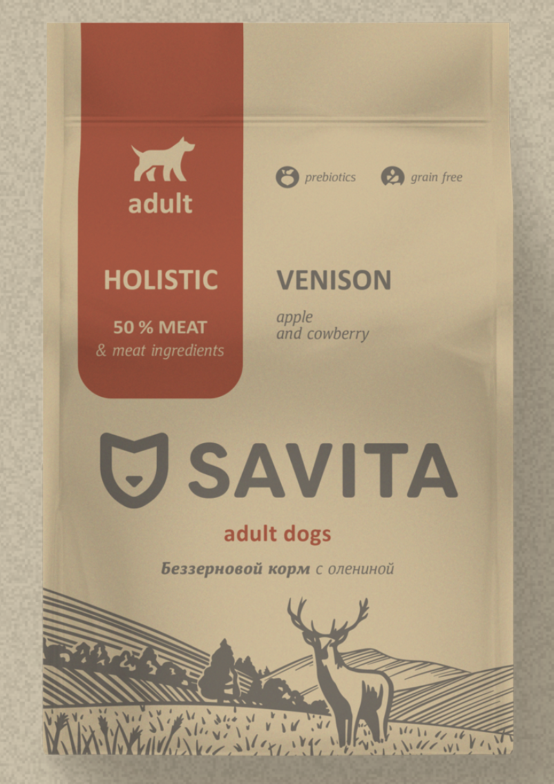 Savita Сухой корм для собак с олениной 4 кг 4640201670945 4673725855420