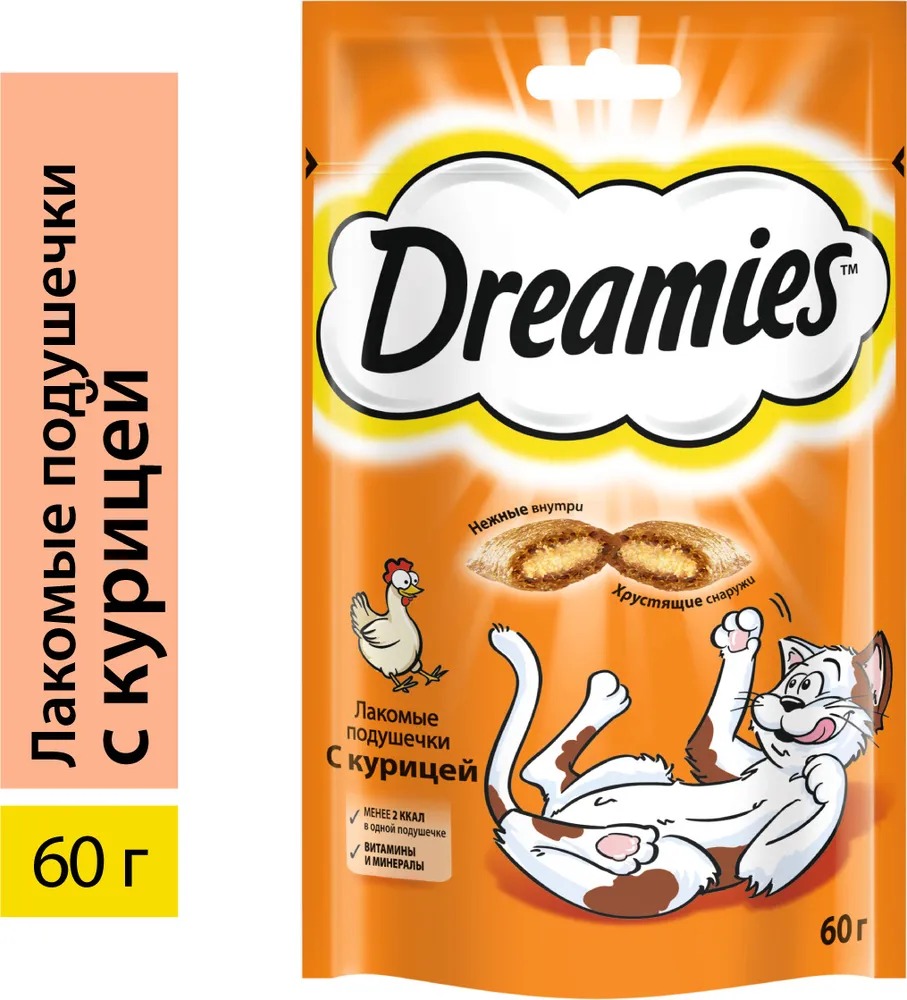 DREAMIES  Лакомство для кошек с курицей 60гр