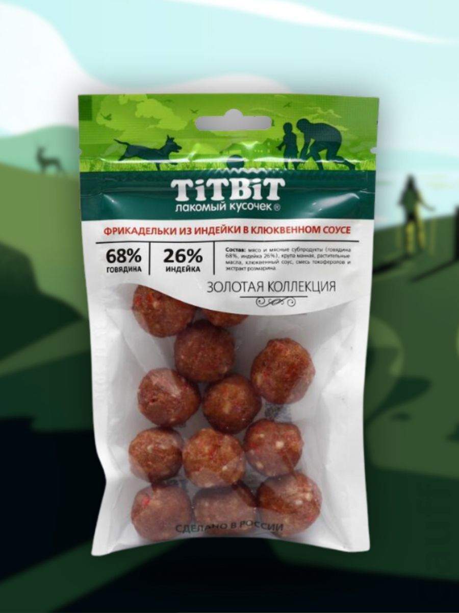 TiTBiT Лакомство Фрикадельки из индейки в соусе для собак 70 гр 4690538019153