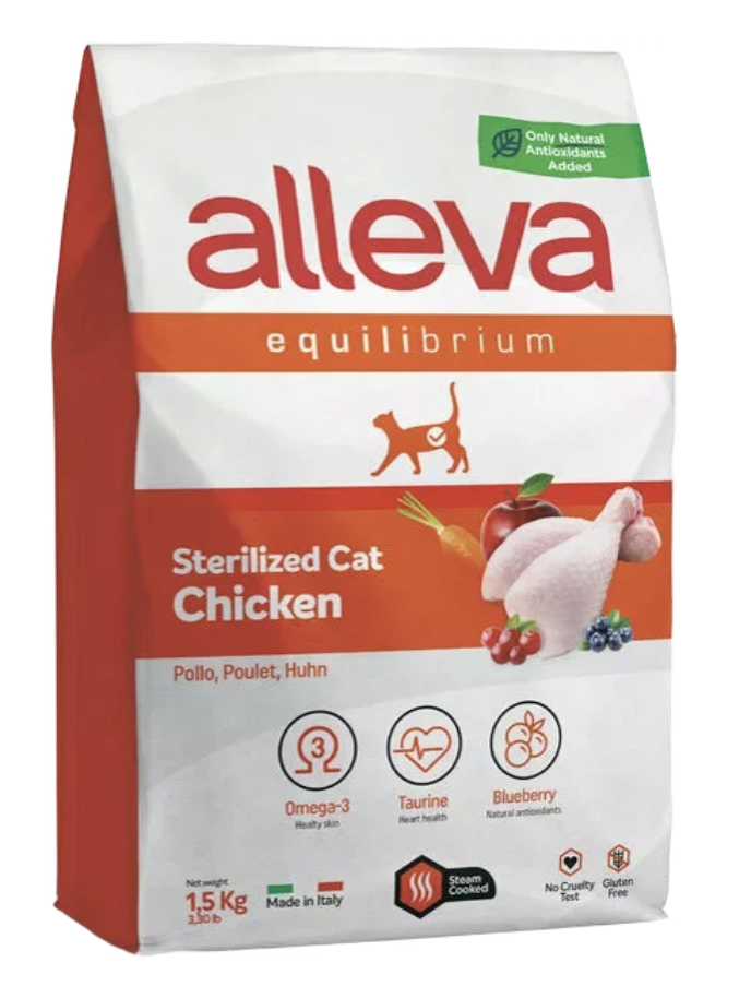 Alleva Корм для кастрированных котов и стерилизованных кошек Аллева Эквилибриум с курицей 0,4 кг P61061 8002754101097